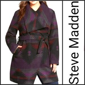 NEW! STEVE MADDEN Aztec Wrap Coat Jacket Small.